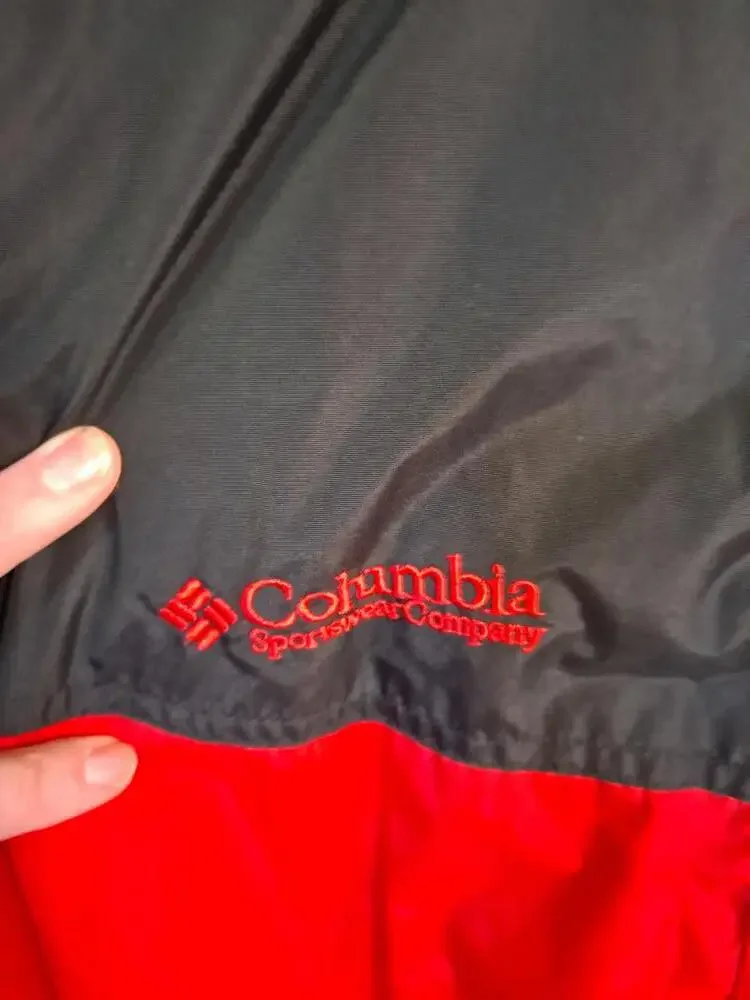 Columbia Red and Black Mid Length Snap and Zip with Drawstring Waist Size‎ M